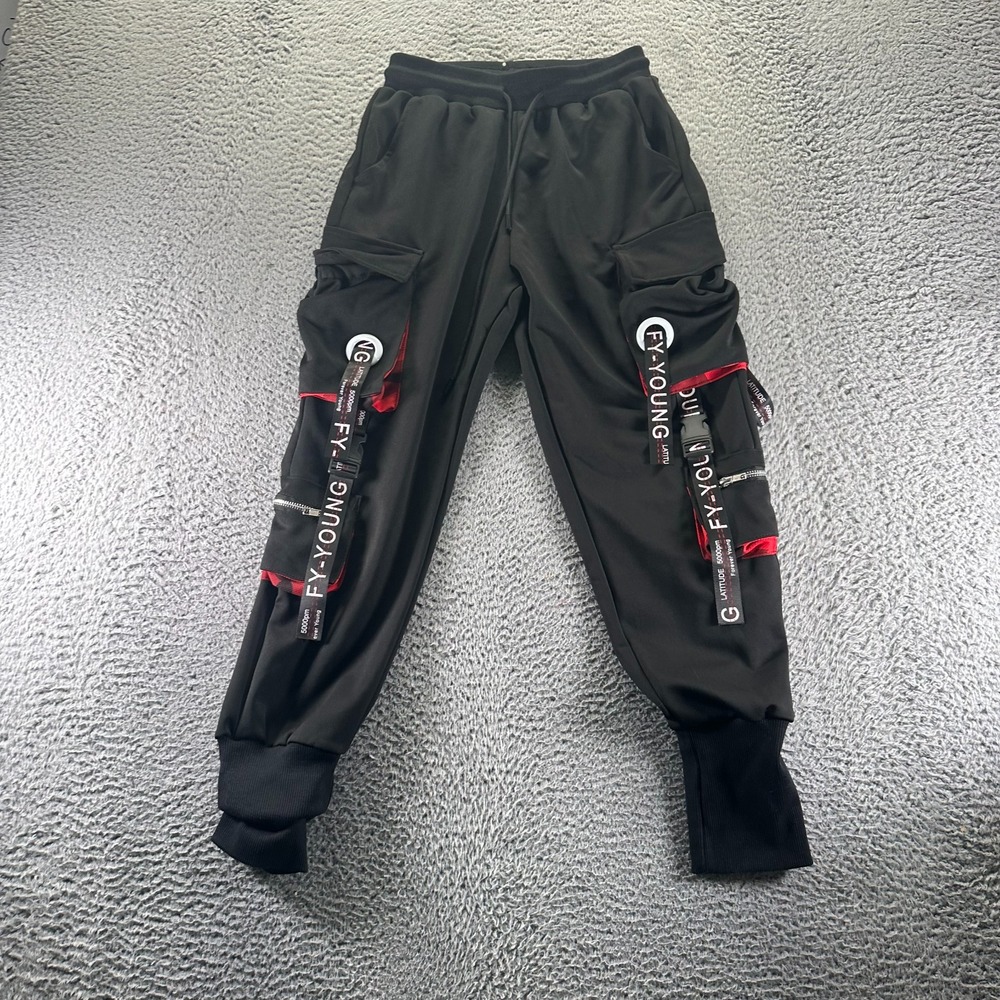 Forever Young Pant Mens M Black Polyester Jogger Tapered Activewear Hip Hop